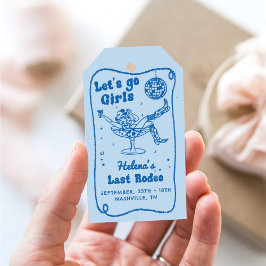 Blue Disco Rodeo Cowgirl Bachelorette Geschenkanhänger