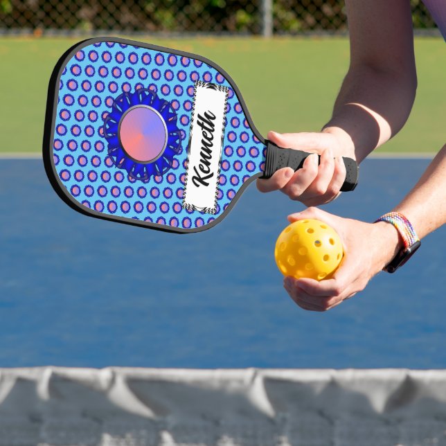 Blue Disk Ribbon von Kenneth Yoncich Pickleball Schläger (InSitu)