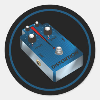 Blue Distortion Runder Aufkleber