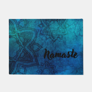 Blue Distressed Mandala Namaste Fußmatte