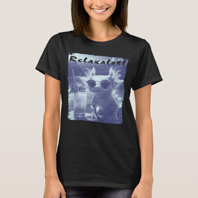 Blue Distressed Relaxalotl Axolotl Women's T-Shirt (Vorderseite)