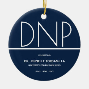 Blue DNP Grad Abschluss Keramik Ornament