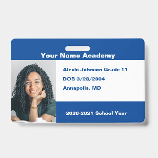 Blue Do it's You yourself Custom Homeschooor Foto Ausweis