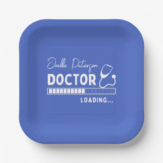 Blue Doctor Loading Bar Medical Future Doctor Pappteller (Vorderseite)