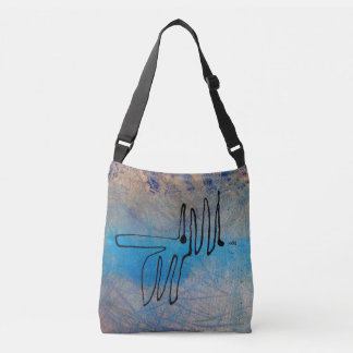 Blue Dog, Abstract Art Tragetaschen Mit Langen Trägern