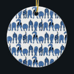 Blue Dog Butts Pattern Keramik Ornament<br><div class="desc">A row of 6 blue dogs showing off their cute butts in a repeating pattern.</div>