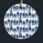 Blue Dog Butts Pattern Keramik Ornament<br><div class="desc">A row of 6 blue dogs showing off their cute butts in a repeating pattern.</div>