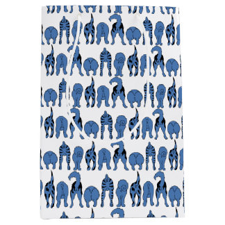 Blue Dog Butts Pattern Mittlere Geschenktüte