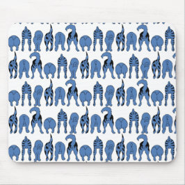 Blue Dog Butts Pattern Mousepad