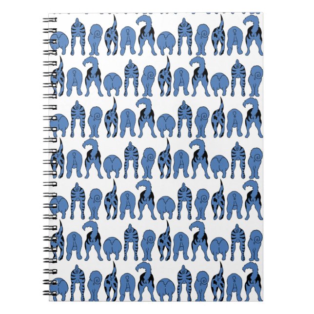 Blue Dog Butts Pattern Notizblock (Vorderseite)