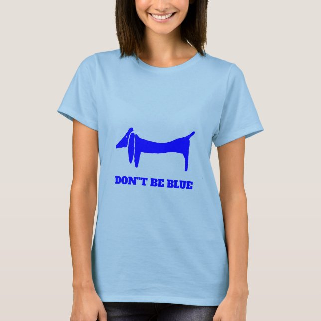 Blue Dog Dackel Abstrakt T-Shirt (Vorderseite)