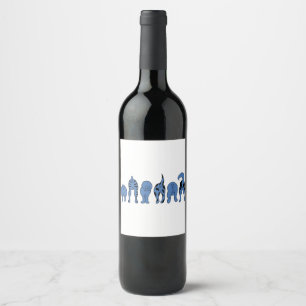 Blue Dog Hintern Weinetikett