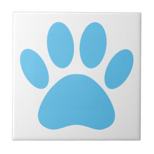 Blue Dog Pawprint Tile Fliese