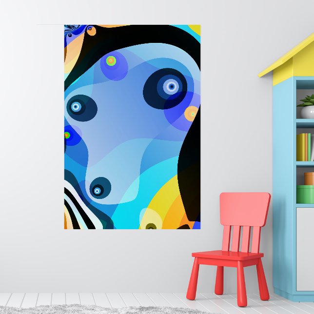 Blue Doggy - Sailor Fraktal Art Poster (Kinderzimmer 1)