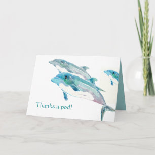Blue Dolphin Art Funny Danke Karten