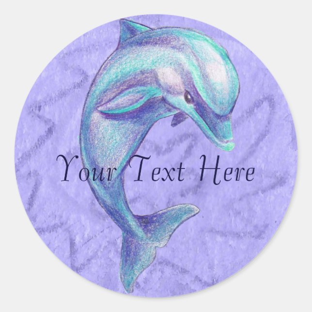 Blue-Dolphin-Aufkleber Runder Aufkleber (Vorderseite)