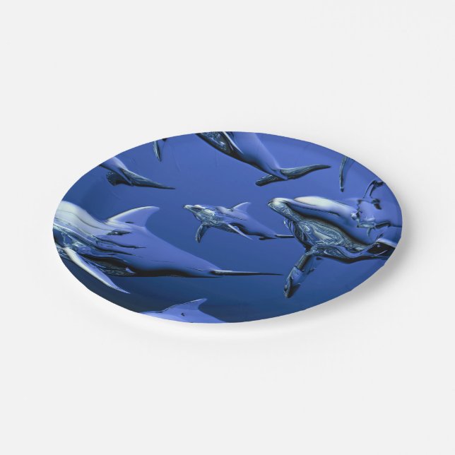 Blue Dolphin Pappteller (Schrägansicht)