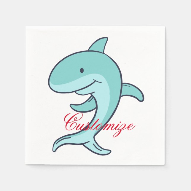 Blue Dolphins Leaping Thunder_Cove Serviette (Vorderseite)