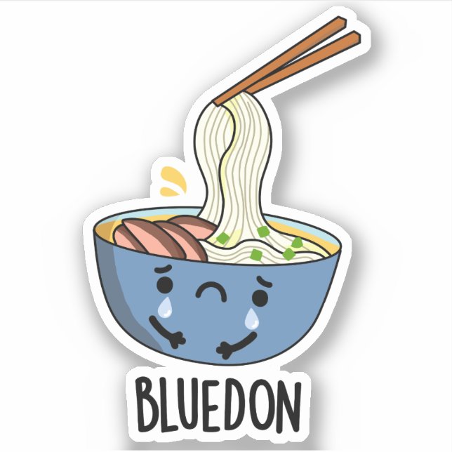 Blue-don Funny Udon Pun  Aufkleber (Vorderseite)