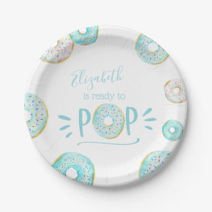 Blue Donut Baby Sprinkle Pappteller