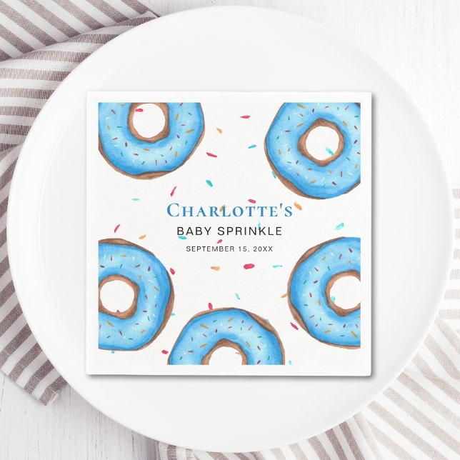 Blue Donut Baby Sprinkle Serviette (Von Creator hochgeladen)