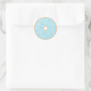 Blue Donut Birthday Party Classic Round Sticker