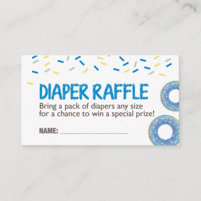 Blue Donut Diaper Raffel Ticket Begleitkarte (Vorderseite)