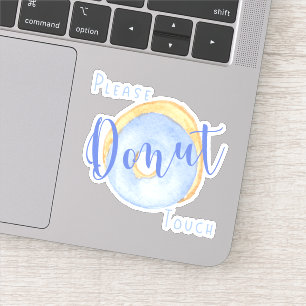 Blue Donut Funny Bitte keine Touch Aufkleber
