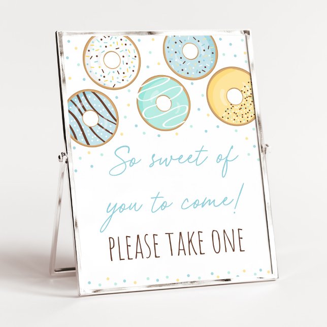 Blue Donut So Sweet Birthday Sign Poster (Von Creator hochgeladen)