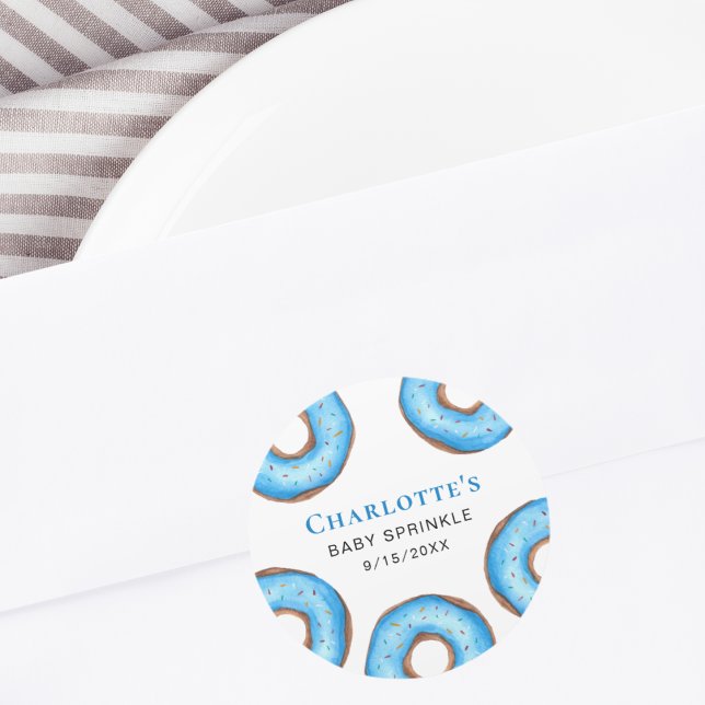 Blue Donuts Baby Sprinkle Runder Aufkleber (Von Creator hochgeladen)
