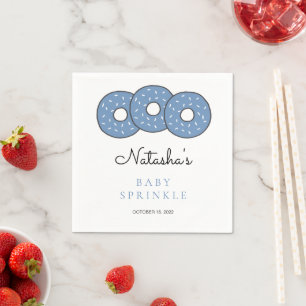 Blue Donuts Illustration Kinderdusche Sprinkle Serviette
