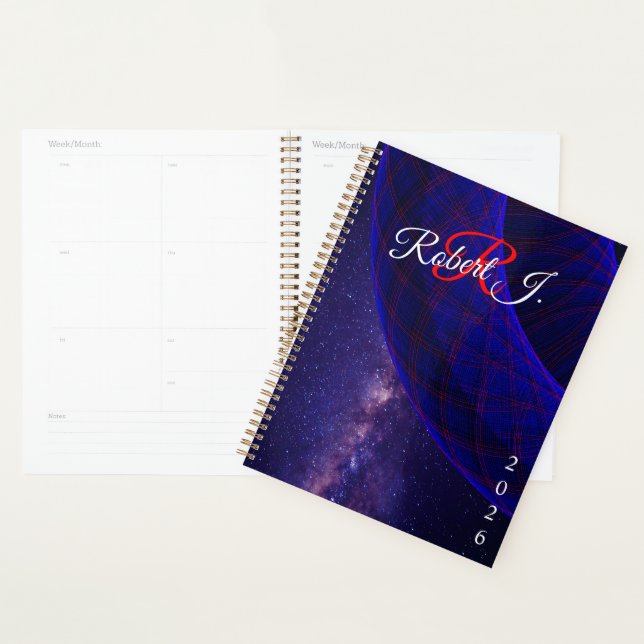Blue Donuts In Outer Space Geometric Planner Planer (Anzeige)