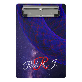 Blue Donuts In Outer Space Mini Clipboard Klemmbrett