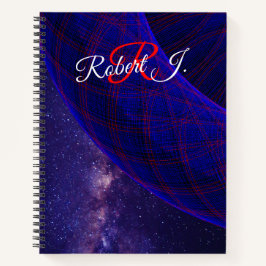 Blue Donuts In Outer Space Spiral Notebook Notizbuch