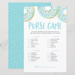 Blue Donuts Was ist in Ihrem Purse Baby Shower Gam