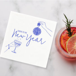 Blue Doodle neue Jahre Party Serviette