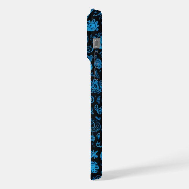 Blue Doodles iphone 15 pro max coque (Côté gauche)