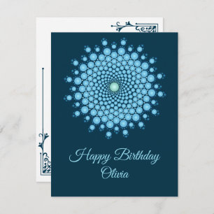 Blue Dot Mandala Bonne carte d'anniversaire
