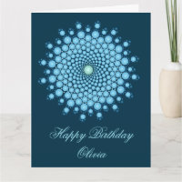 Blue Dot Mandala Happy Birthday Card