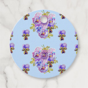 Blue Dot Pansy Blume Shabby Chic Retro Geschenkanhänger