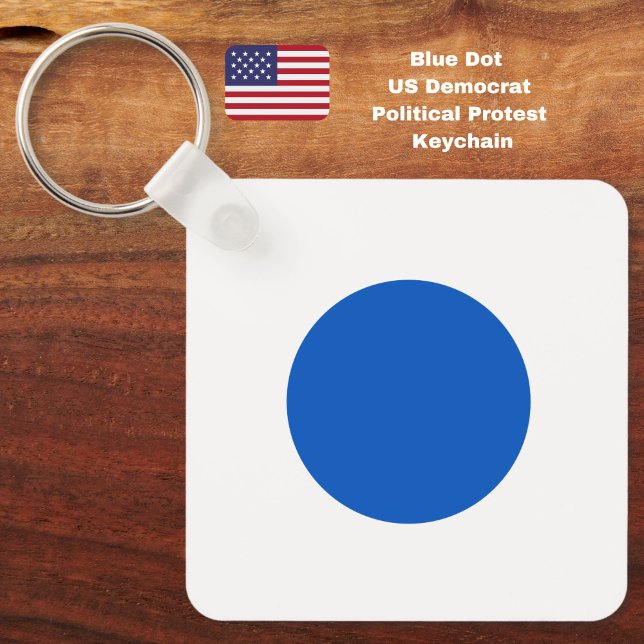 Blue Dot US-Demokrat unterstützt Anti-Trump-Protes Schlüsselanhänger (Resist with this Blue Dot US Democrat political protest keychain.)