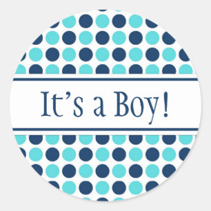 Blue Dots Es ist ein Baby-Aufkleber Runder Aufkleber
