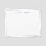Blue Double Border Couture Note Card Mitteilungskarte<br><div class="desc">Blue Double Border Couple Note Card - ein kurzer Hinweis an Freunde,  an einem Party zum Abendessen,  Wochenendbesuch oder Ausflug,  etc.</div>