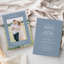 Blue Double-Sided Gerahmt Foto Wedding Website