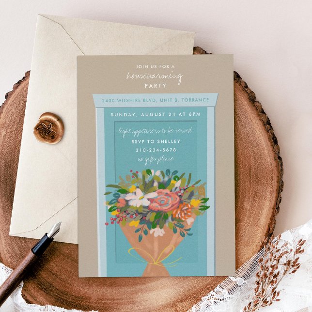 Blue Douse Housewarming Party Illustriert Einladung (Von Creator hochgeladen)