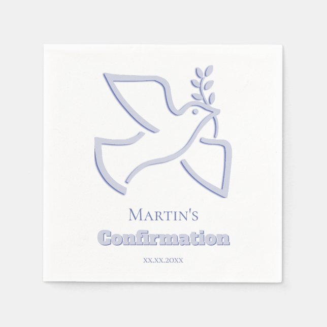 blue dove Confirmation Serviette (Vorderseite)