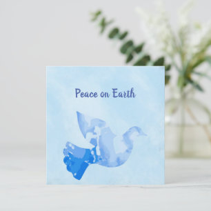 Blue Dove of Peace Christmas Card Karte