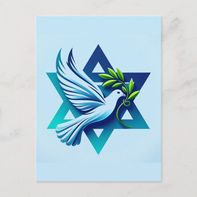 Blue Dove und Star von David Peace Postkarte (Vorderseite)