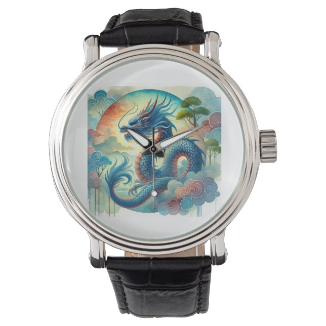 Blue Dragon 111024AREF141 - Watercolor Armbanduhr (Vorderseite)