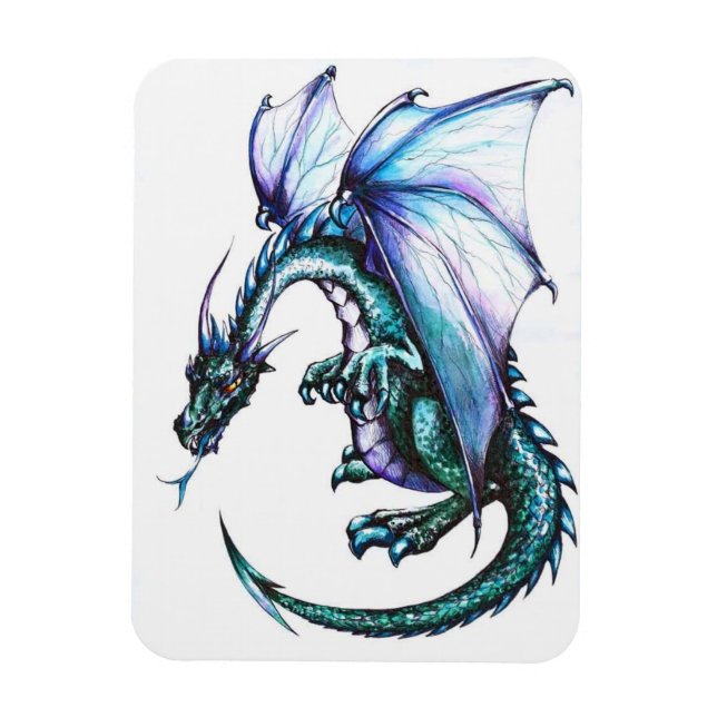 Blue Dragon 3"x4" Foto Magnet (Vertikal)